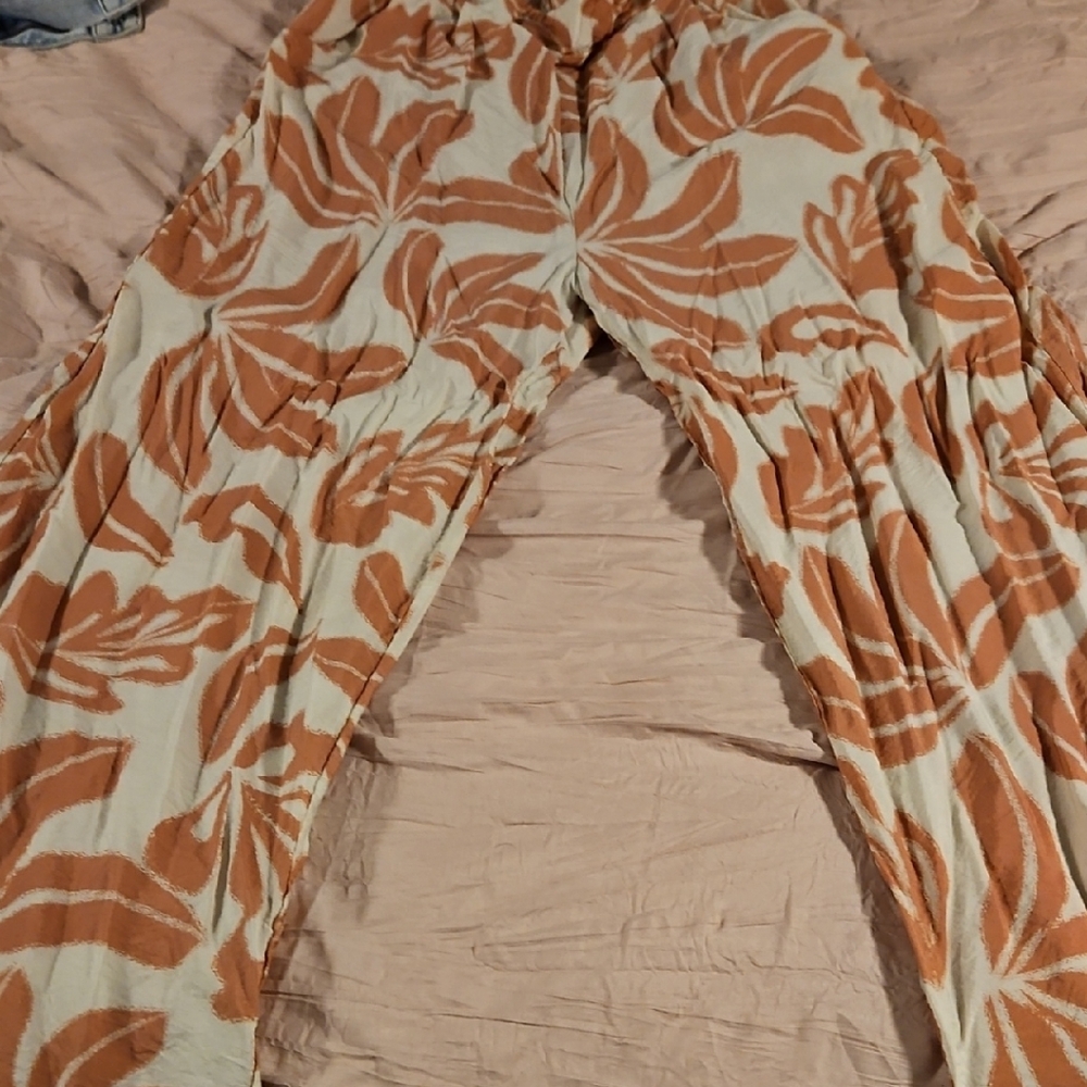 Sienna Sky Orange and Cream Patterned Fabric